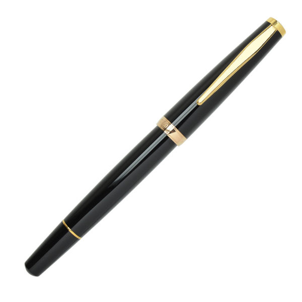 Cleo Skribent Classic Gold Piston Fountain Pen Black