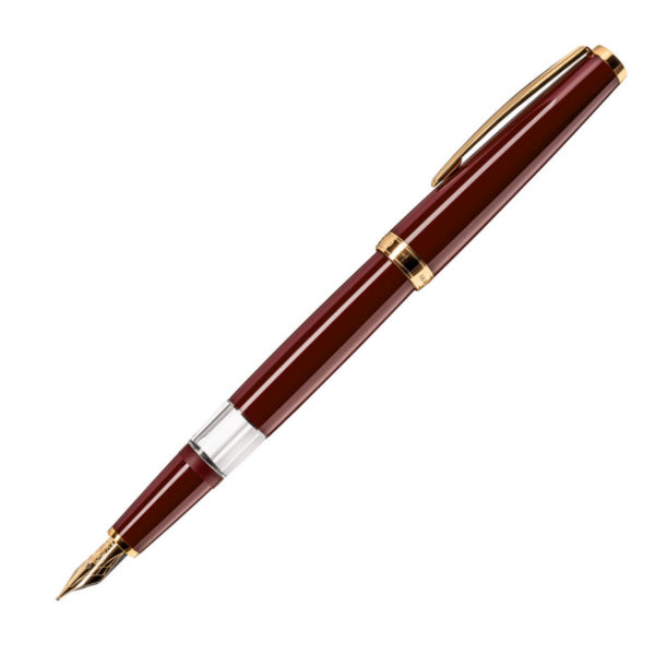 Cleo Skribent Classic Gold Piston Fountain Pen Bordeaux