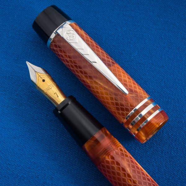 Onoto Magna Classic Amber Pearl & Silver Fittings with Chasing fountain pen-9872