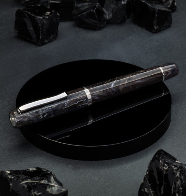 The Write Here Scribo Obsidian fountain pen.